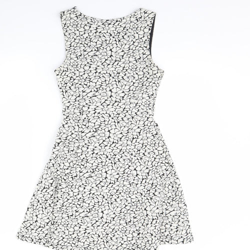 Divided Womens Black Floral  Fit & Flare  Size 8