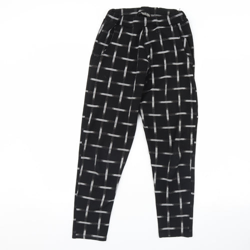 MissLook Womens Black Geometric  Trousers  Size 12 L28 in