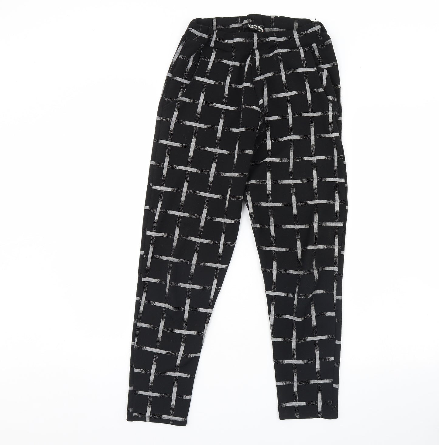 MissLook Womens Black Geometric  Trousers  Size 12 L28 in