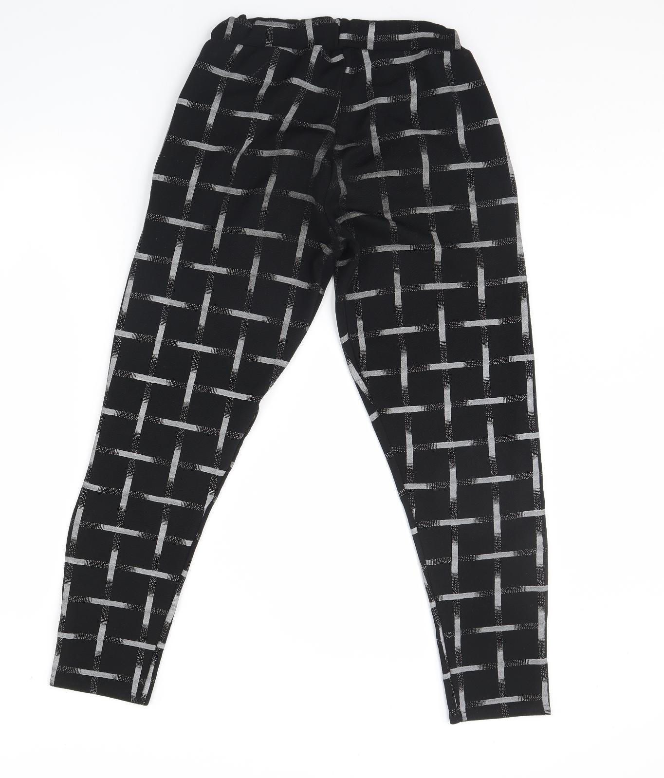 MissLook Womens Black Geometric  Trousers  Size 12 L28 in