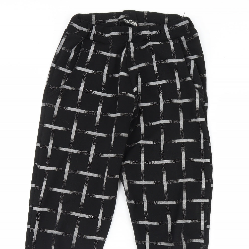 MissLook Womens Black Geometric  Trousers  Size 12 L28 in