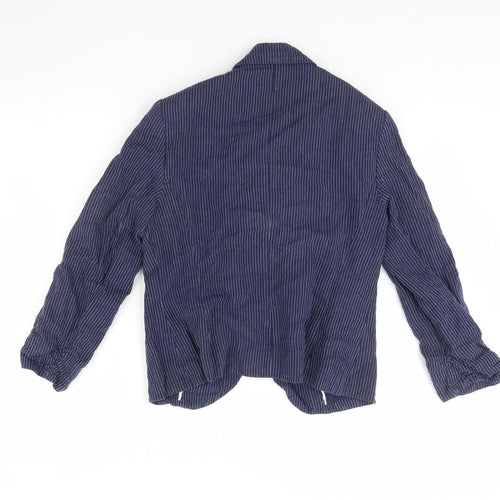 F&F Womens Blue Striped  Jacket  Size 10  - Shoulder Pads