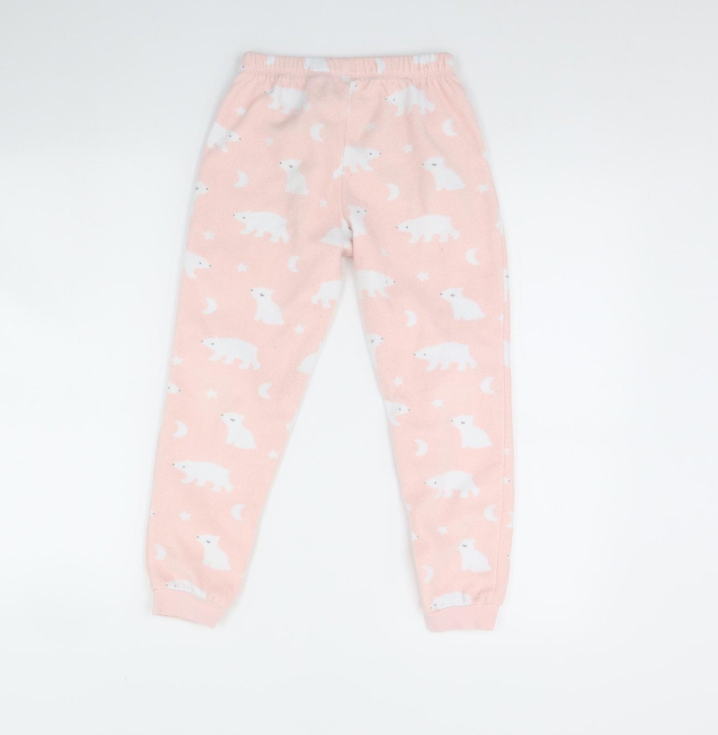 George Girls Pink Animal Print Fleece Cami Pyjama Pants Size 7 Years  - Polar bear