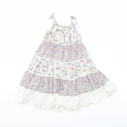 Preworn Girls Pink Floral  Fit & Flare  Size 18 Months