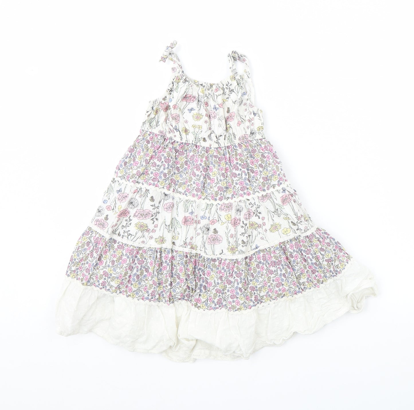Preworn Girls Pink Floral  Fit & Flare  Size 18 Months