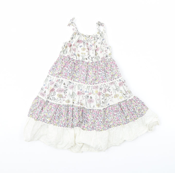Preworn Girls Pink Floral Fit & Flare Size 18 Months