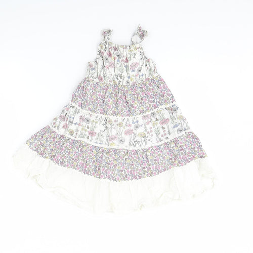Preworn Girls Pink Floral  Fit & Flare  Size 18 Months