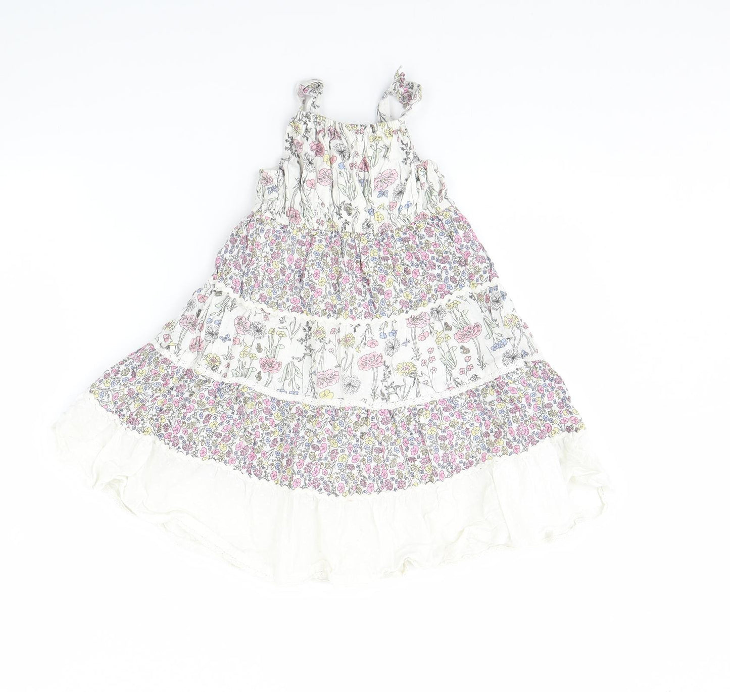 Preworn Girls Pink Floral  Fit & Flare  Size 18 Months