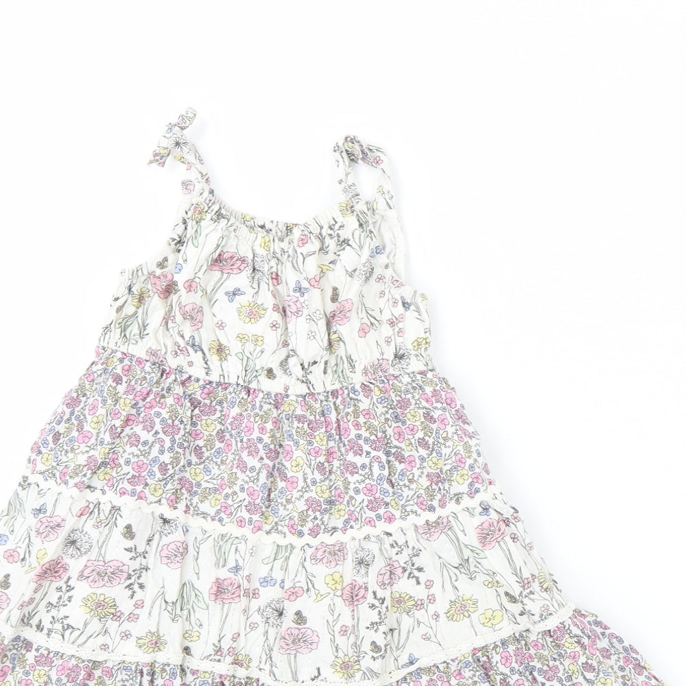 Preworn Girls Pink Floral  Fit & Flare  Size 18 Months