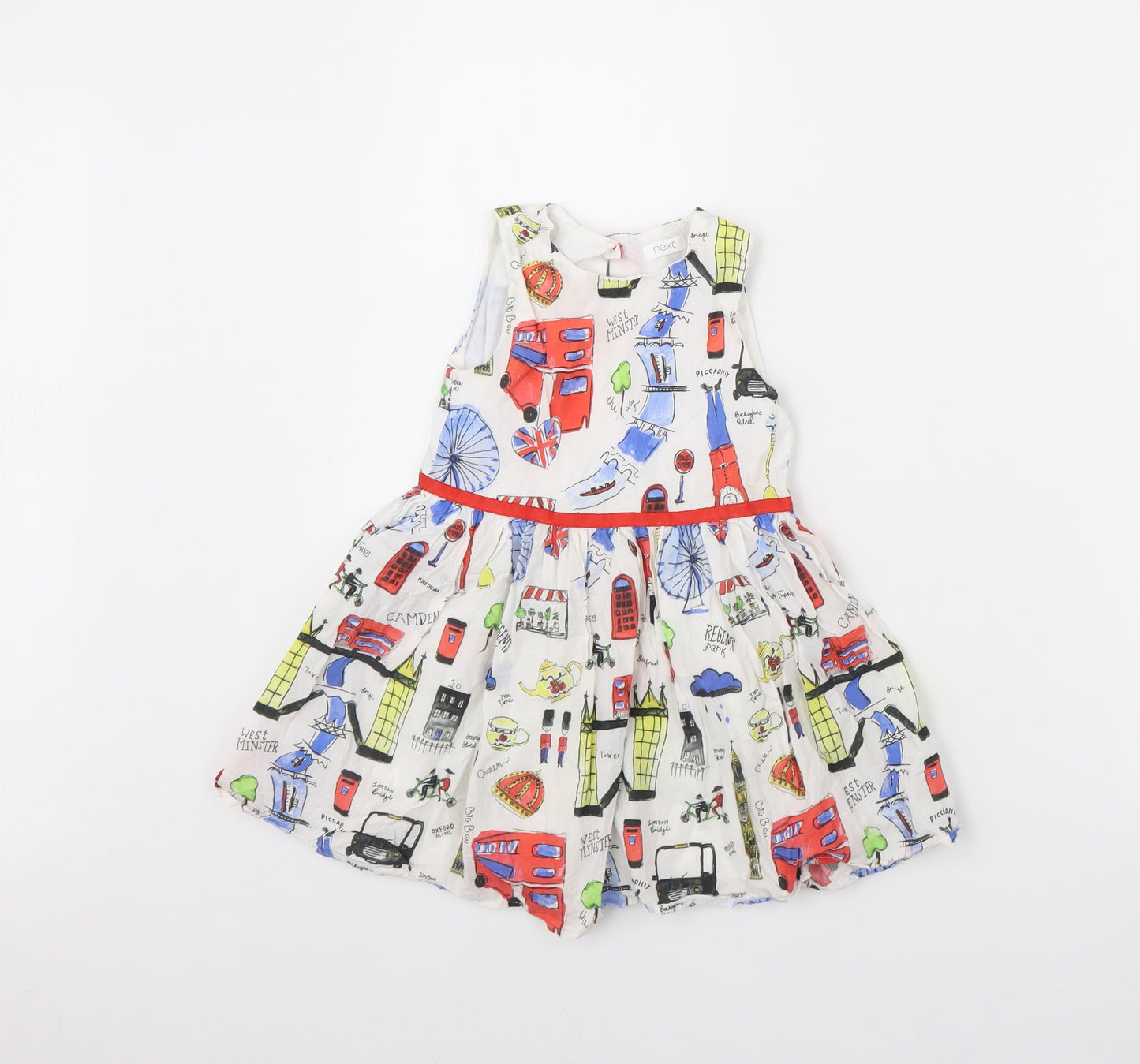 NEXT Girls White Spotted  Fit & Flare  Size 2 Years