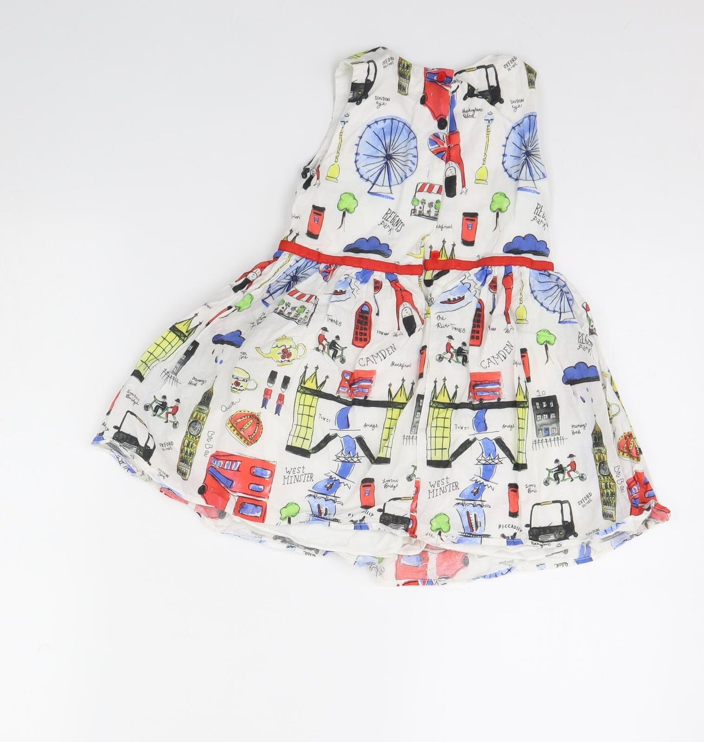 NEXT Girls White Spotted  Fit & Flare  Size 2 Years