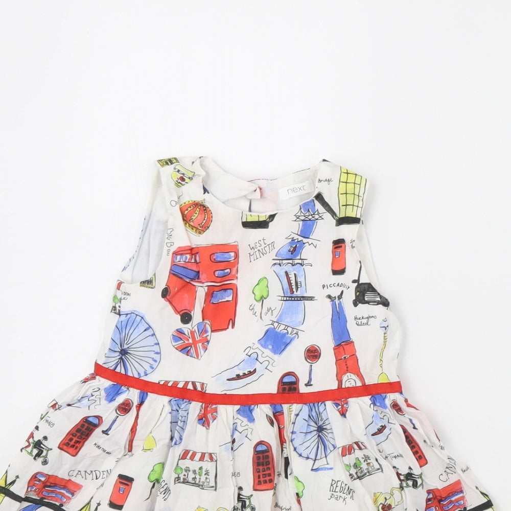 NEXT Girls White Spotted  Fit & Flare  Size 2 Years