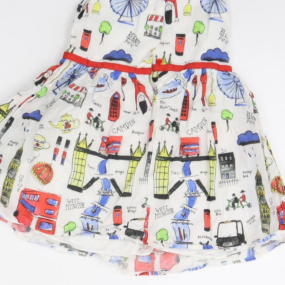 NEXT Girls White Spotted  Fit & Flare  Size 2 Years