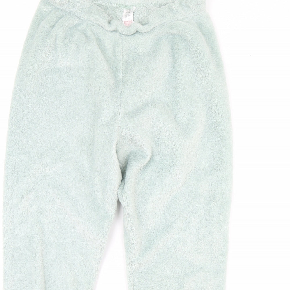 Love To Lounge Womens Green Solid Fleece Cami Pyjama Pants Size M