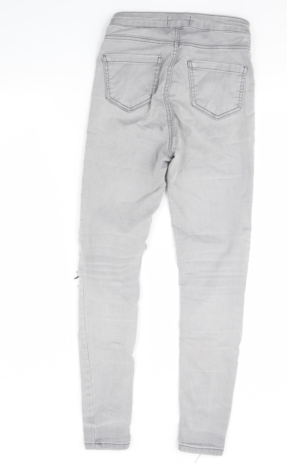 New Look Womens Grey  Denim Skinny Jeans Size 8 L30 in