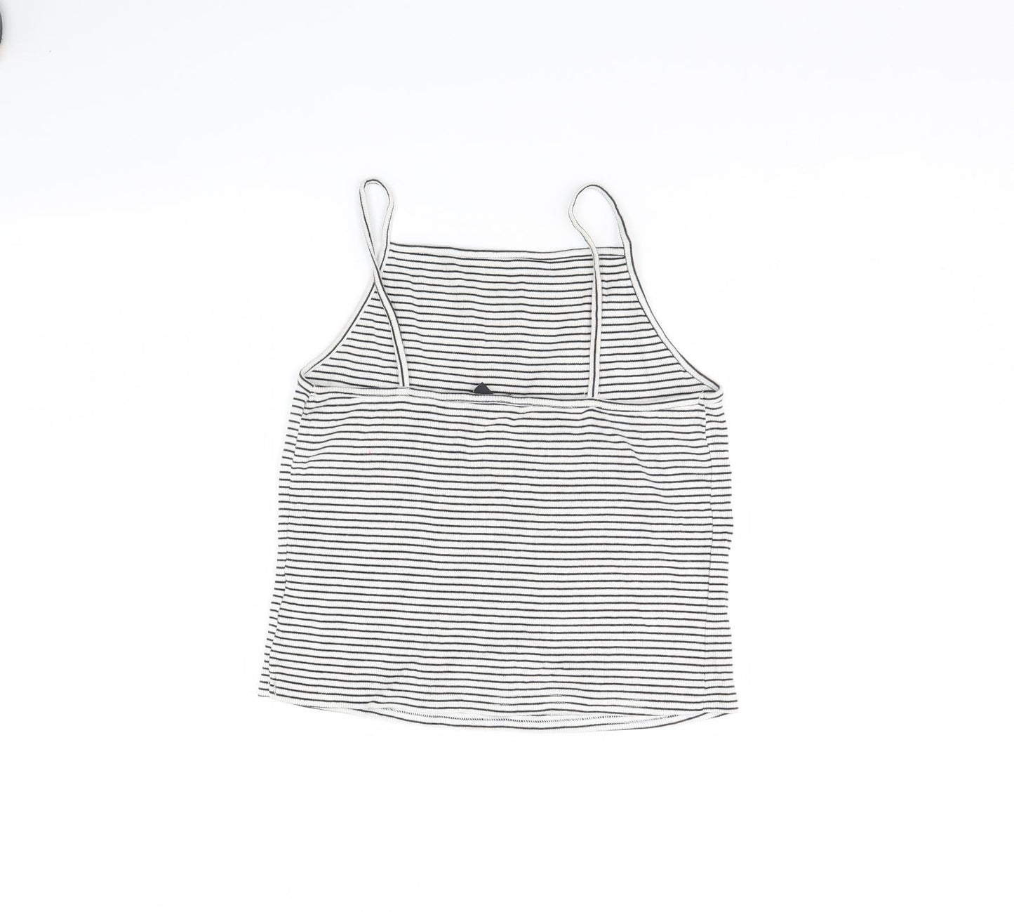 New Look Womens White Striped  Cropped Tank Size 18