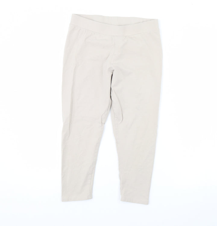 H&M Womens Beige Cropped Leggings Size M L20 in