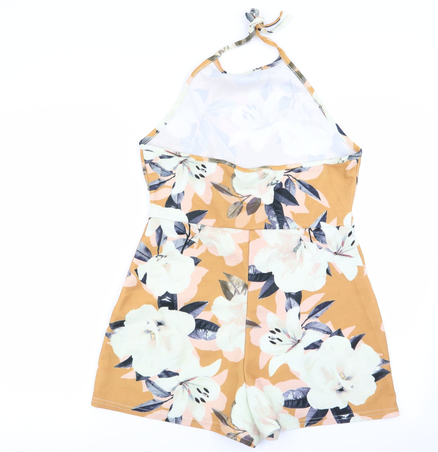 Missguided Womens Multicoloured Floral  Playsuit One-Piece Size 16