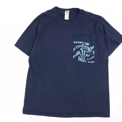 Gildan Mens Blue    T-Shirt Size L