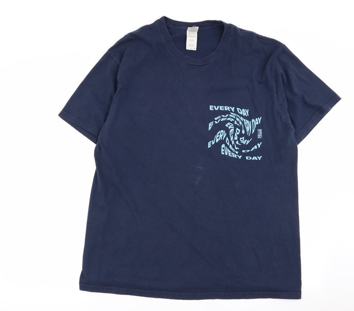 Gildan Mens Blue T-Shirt Size L