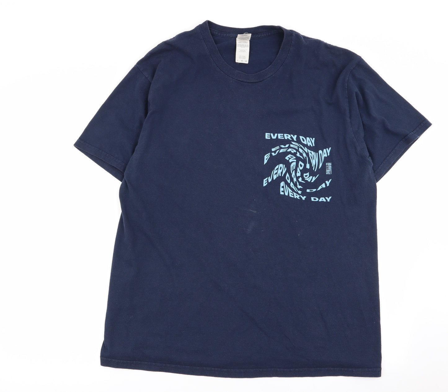 Gildan Mens Blue    T-Shirt Size L