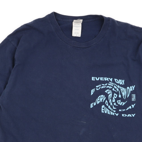 Gildan Mens Blue    T-Shirt Size L