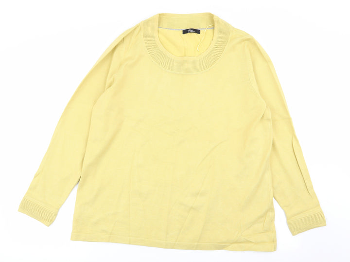 BM Womens Yellow Pullover Jumper Size L