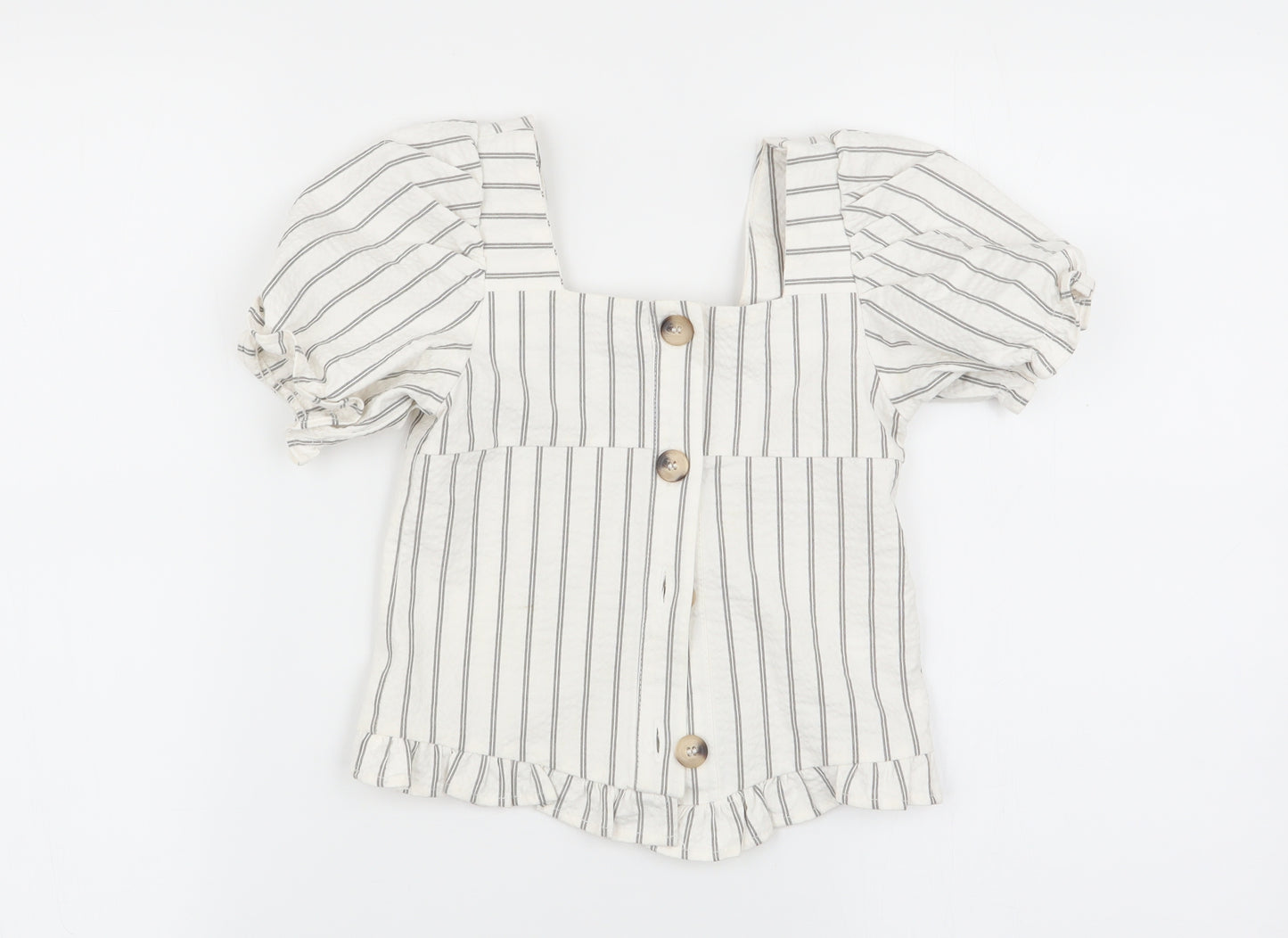 River Island Girls Multicoloured Striped  Basic Blouse Size 8 Years