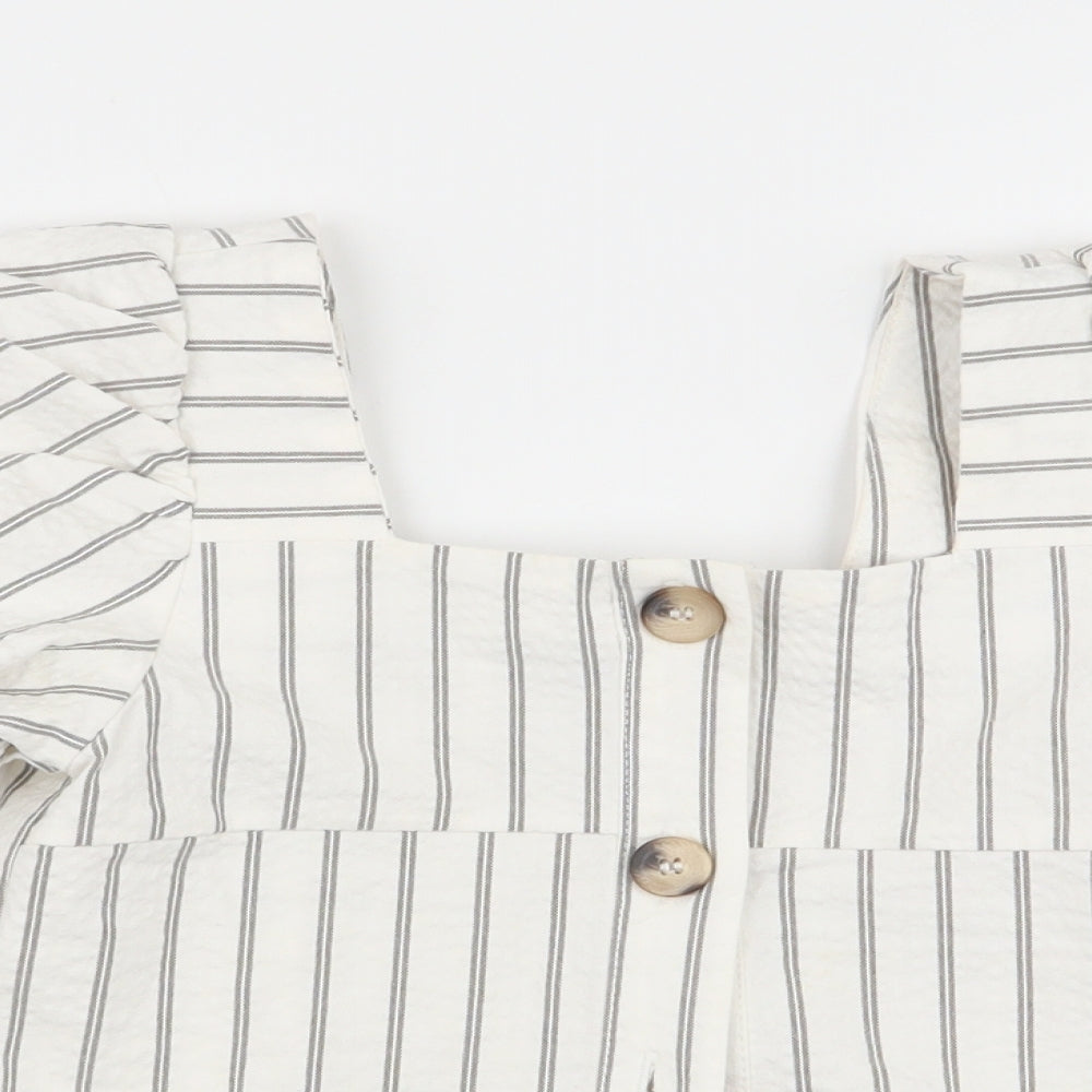 River Island Girls Multicoloured Striped  Basic Blouse Size 8 Years