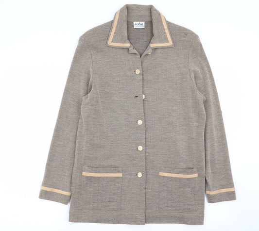 Front view of rade women’s multicoloured geometric jacket blazer, size UK 8