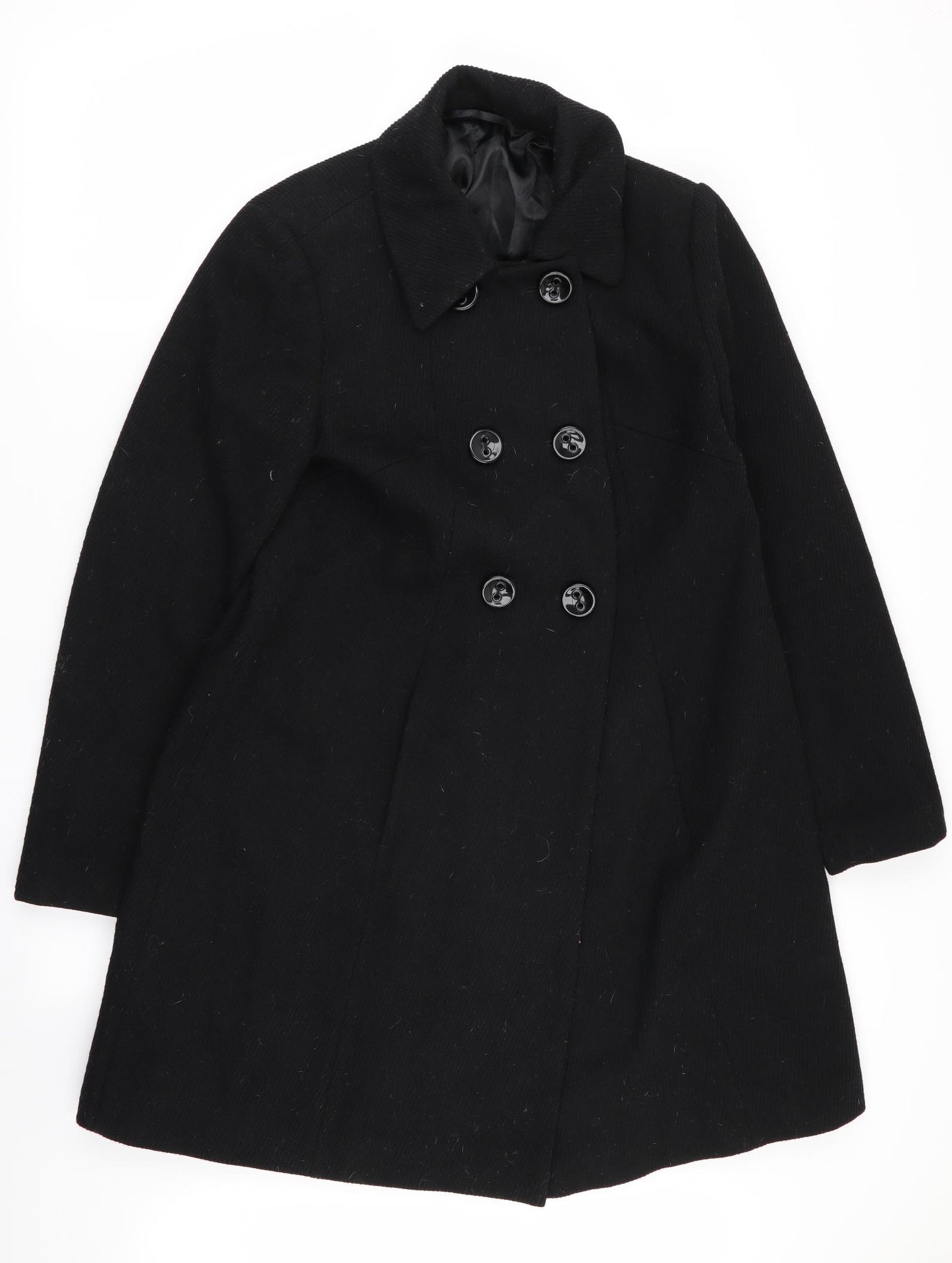 Laura Ashley Womens Black   Overcoat Coat Size 14
