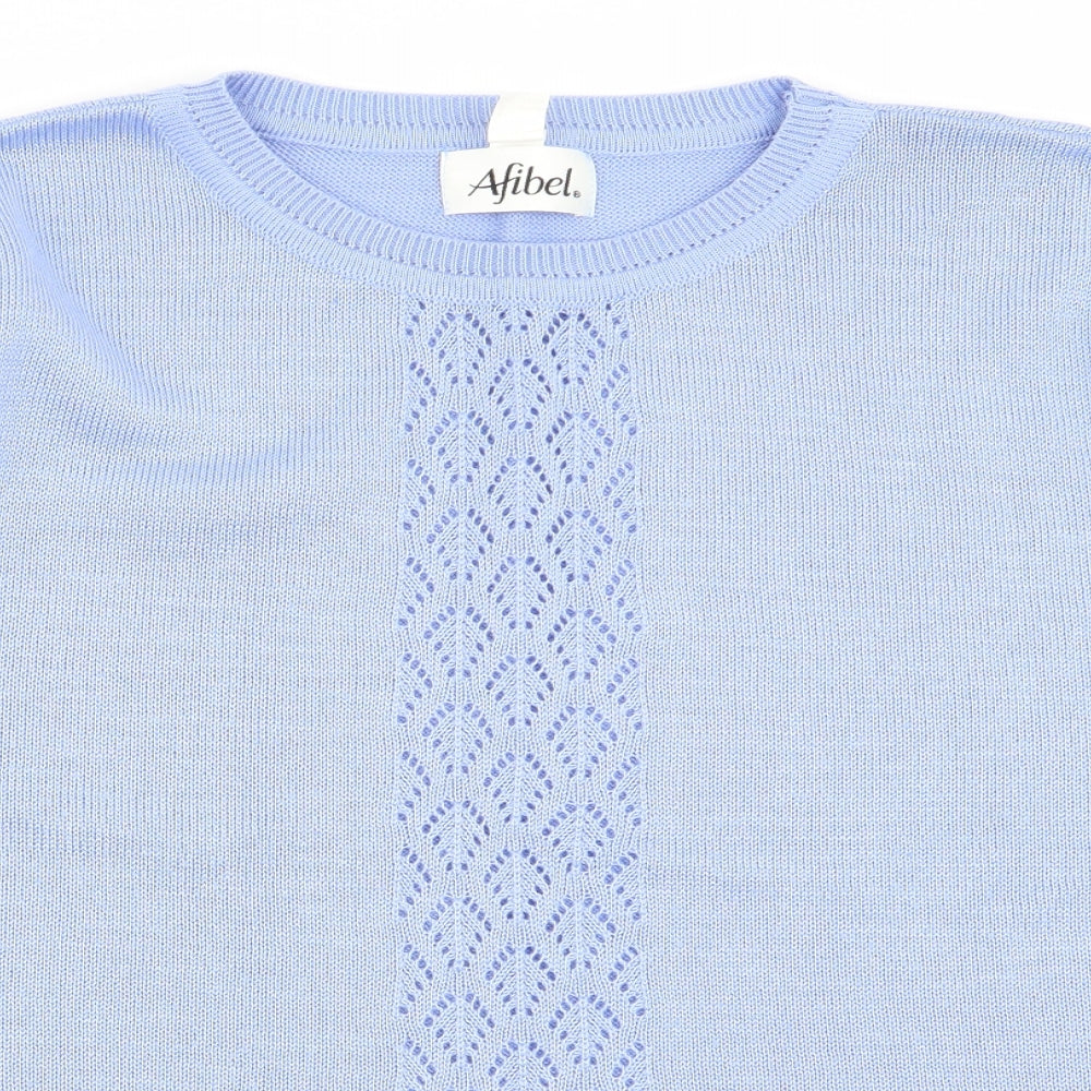 afibel Womens Blue   Basic T-Shirt Size 16