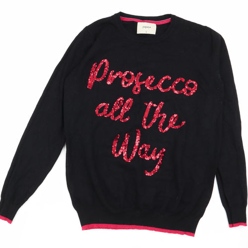 Papaya Womens Black   Pullover Jumper Size S