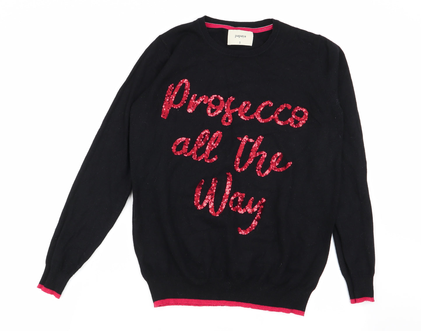Papaya Womens Black   Pullover Jumper Size S