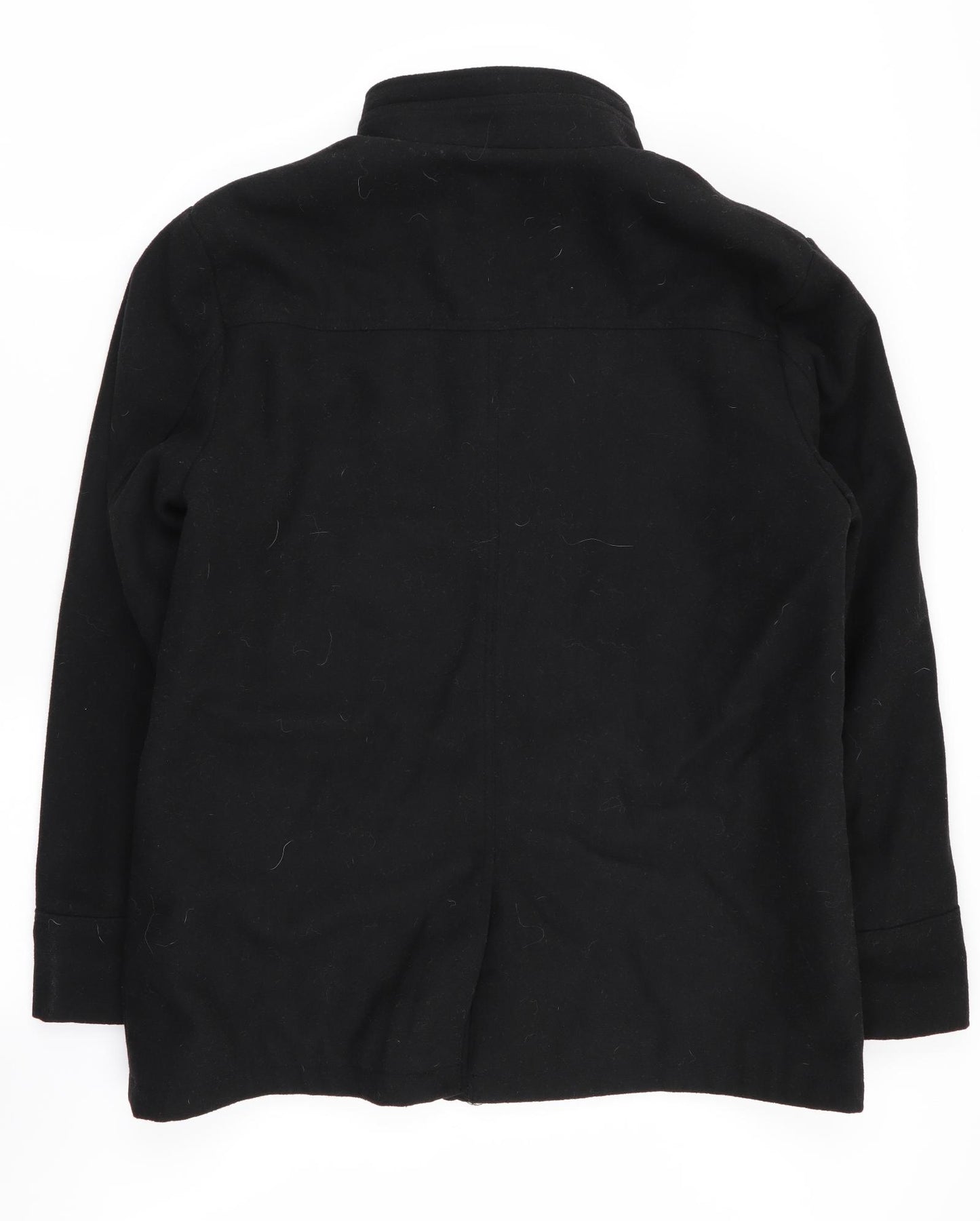 Atlantic Bay Mens Black   Overcoat Coat Size L