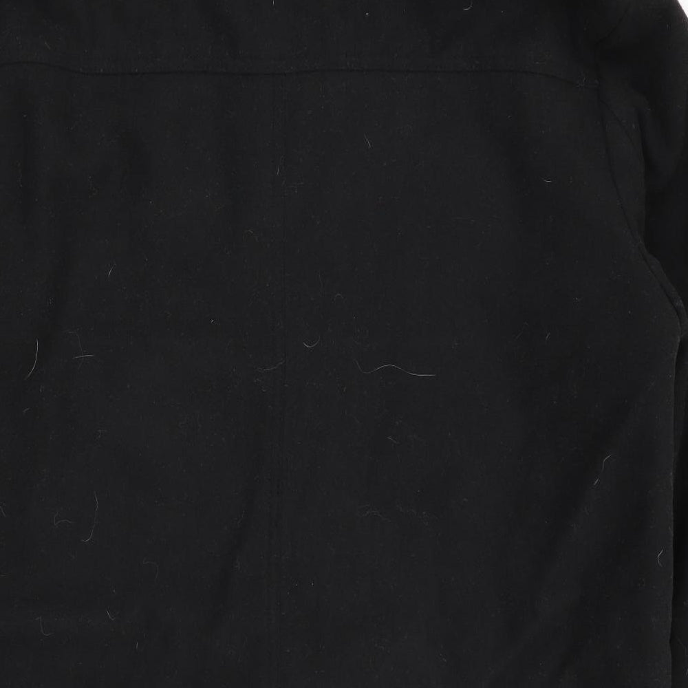Atlantic Bay Mens Black   Overcoat Coat Size L