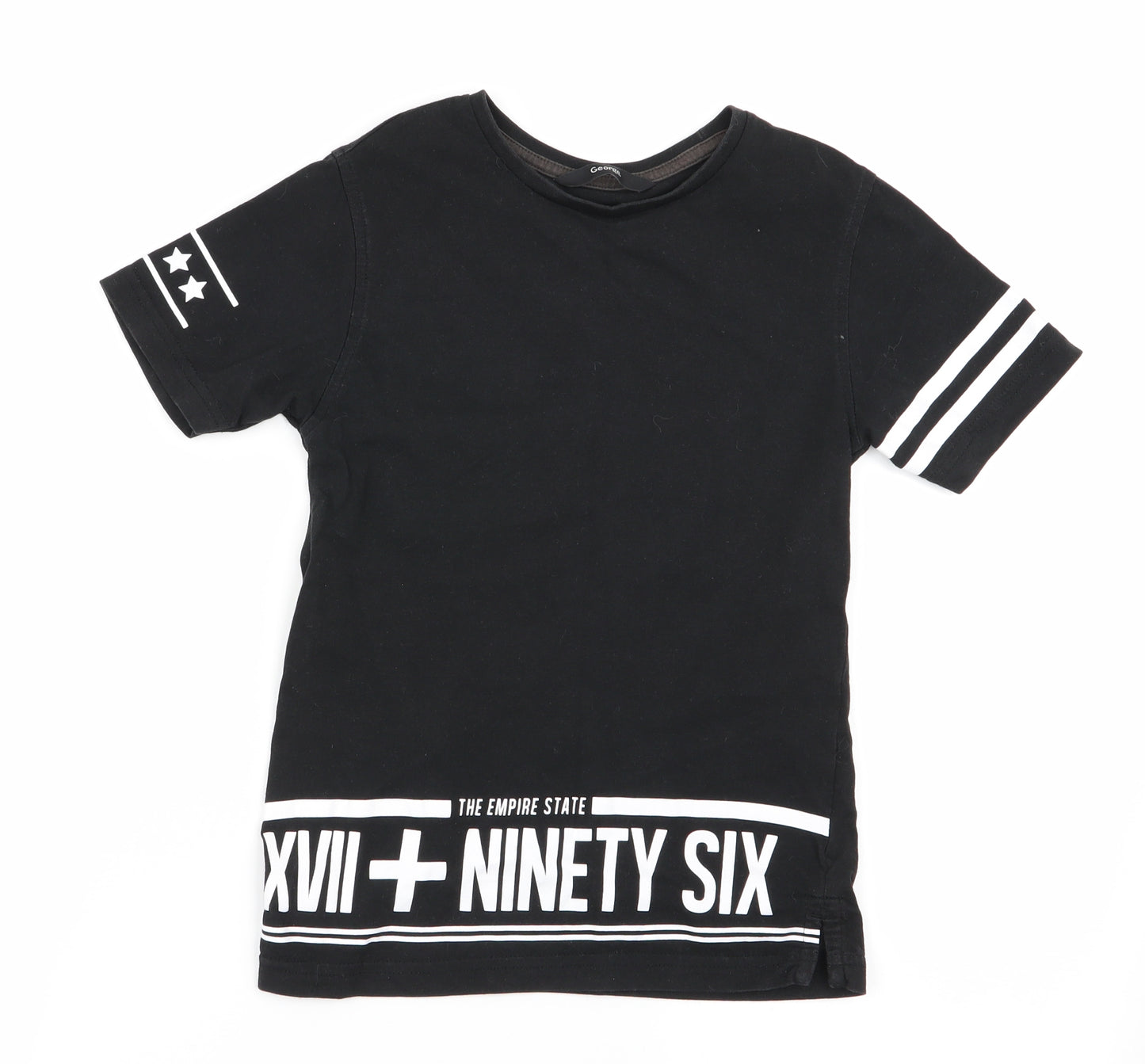 Asda George Boys Black   Basic T-Shirt Size 5-6 Years