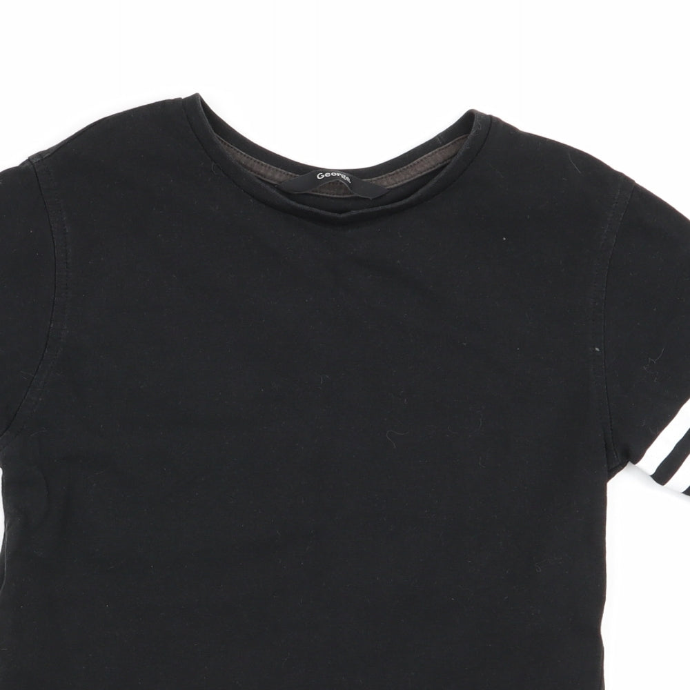 Asda George Boys Black   Basic T-Shirt Size 5-6 Years