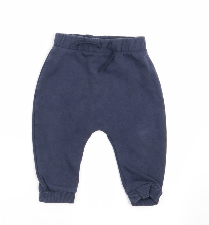 Asda George Boys Blue   Jogger Trousers Size 6-9 Months