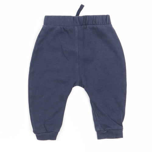 Asda George Boys Blue   Jogger Trousers Size 6-9 Months