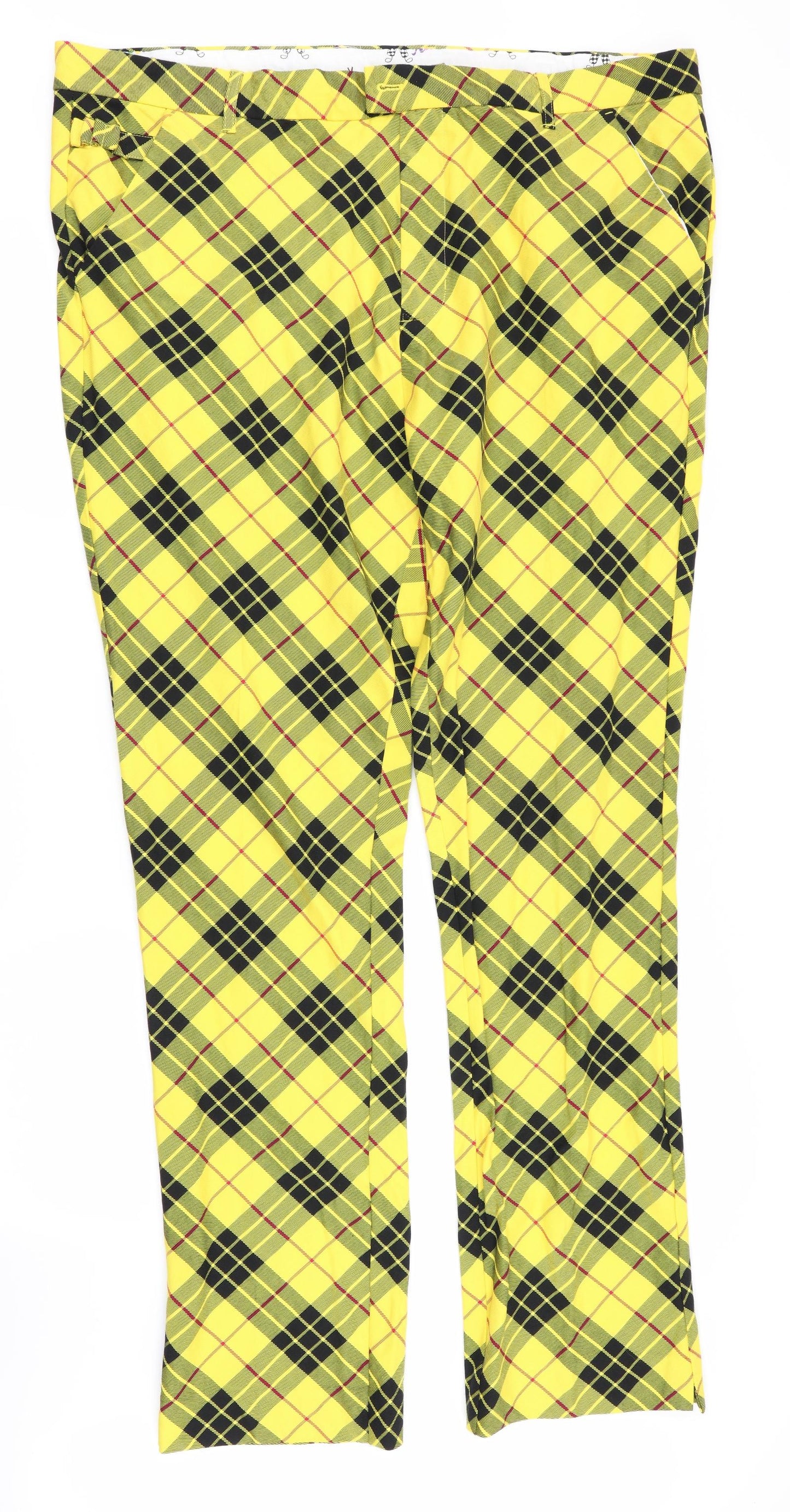 royal and awesome Mens Multicoloured Check  Trousers  Size 44 L34 in