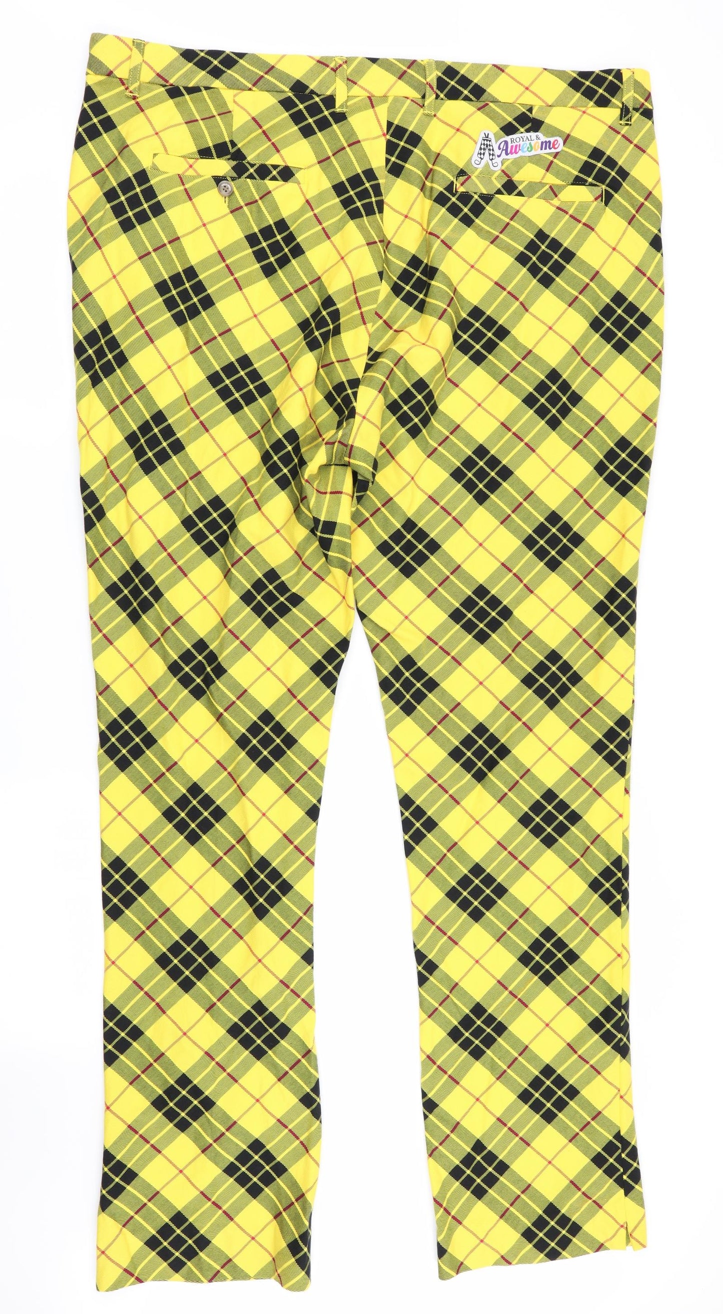 royal and awesome Mens Multicoloured Check  Trousers  Size 44 L34 in