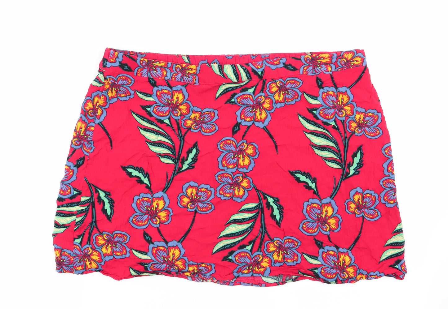 Papaya Womens Red Floral  Mini Skirt Size 18