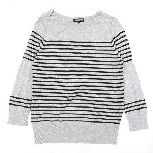 collection Womens Multicoloured Striped  Pullover Jumper Size 12