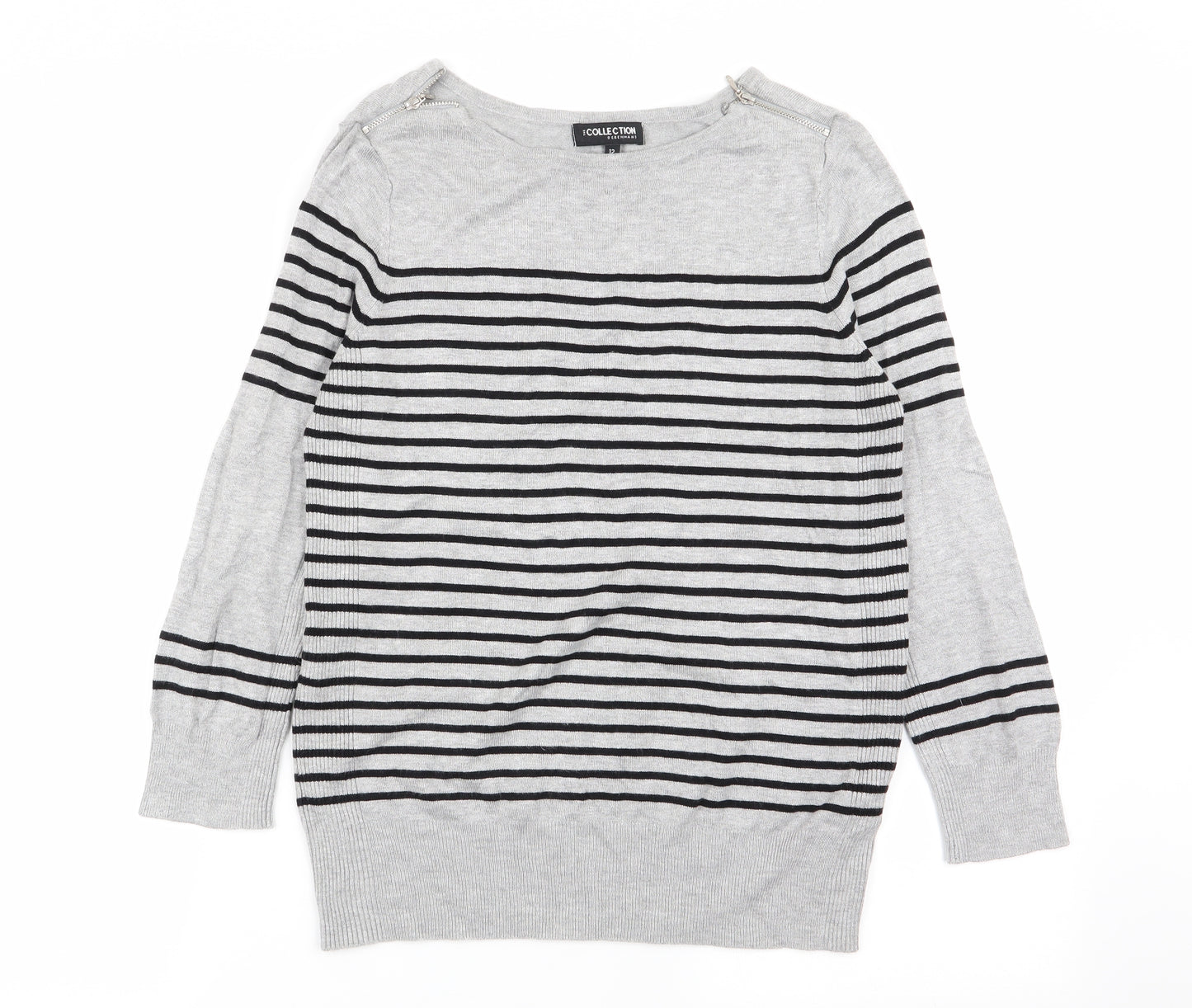 collection Womens Multicoloured Striped  Pullover Jumper Size 12