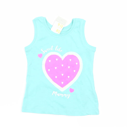 Primark Girls Blue   Basic Tank Size 9-12 Months