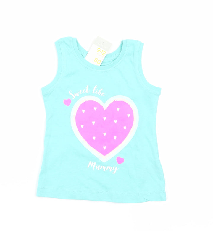 Primark Girls Blue   Basic Tank Size 9-12 Months