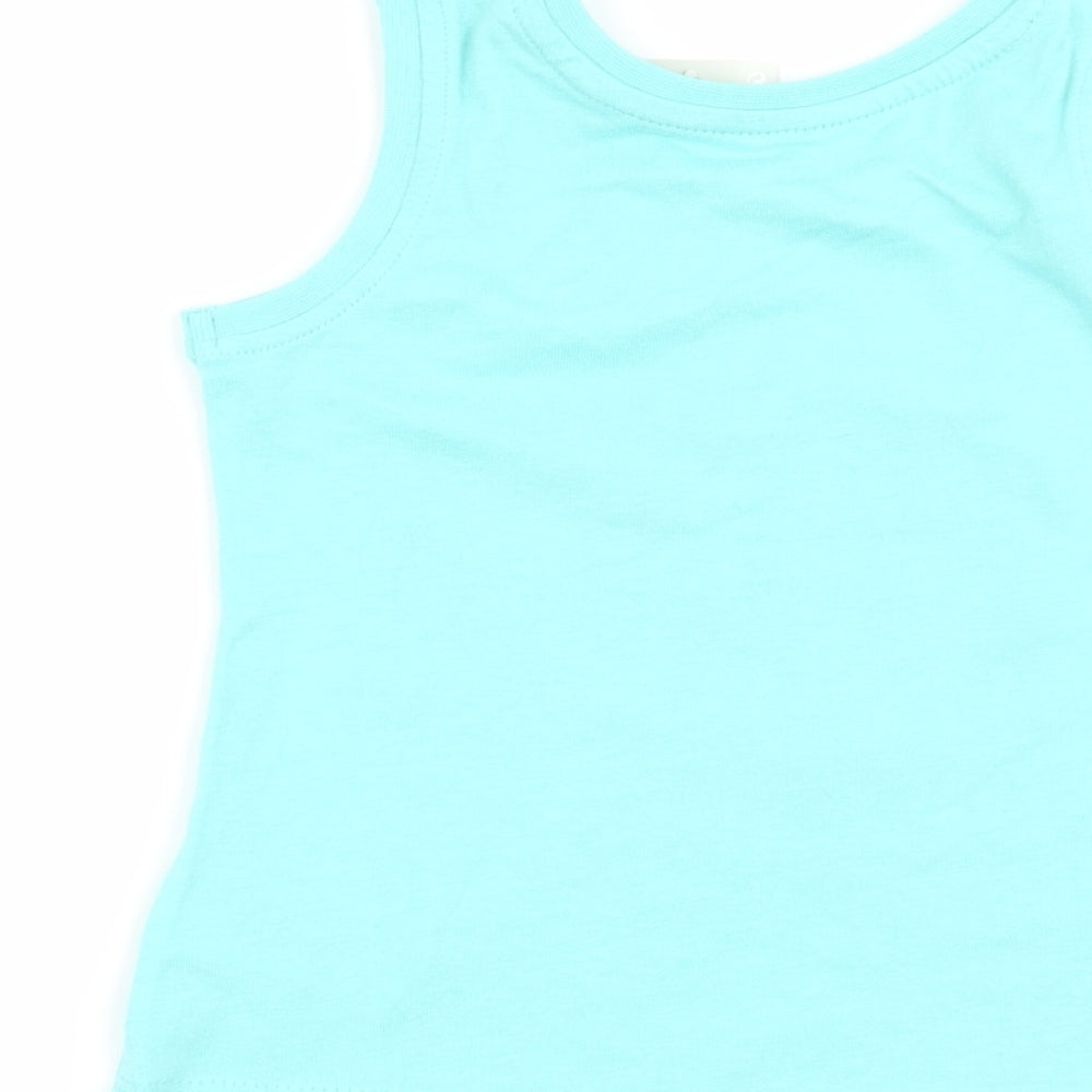 Primark Girls Blue   Basic Tank Size 9-12 Months