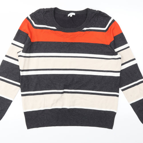 CC Womens Multicoloured Striped  Pullover Jumper Size XL