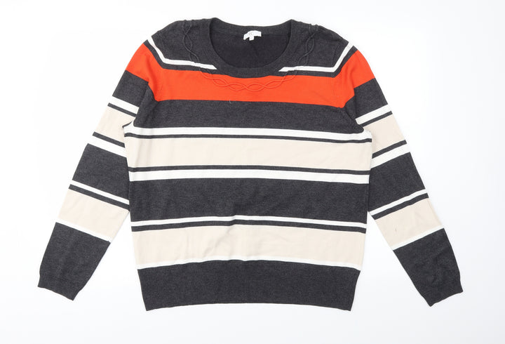 CC Womens Multicoloured Striped Pullover Jumper Size XL